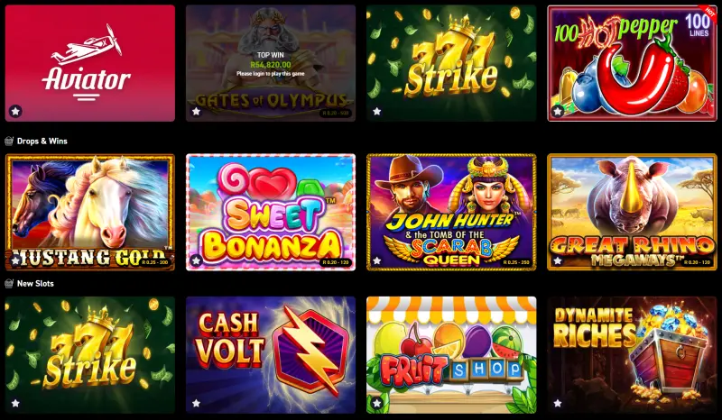 A wide range of games at online casinos in south africa